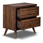 Lotus Night Table - Wire Brushed Brown