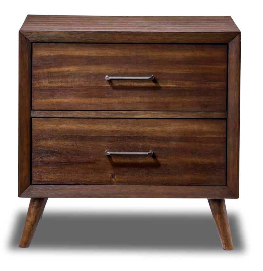 Lotus Night Table - Wire Brushed Brown