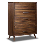 Lotus 5 Piece Queen Panel Storage Bedroom Package - Wire Brushed Brown