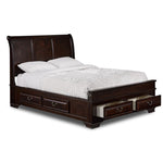 Louis 3-Piece King Storage Bed - Cherry