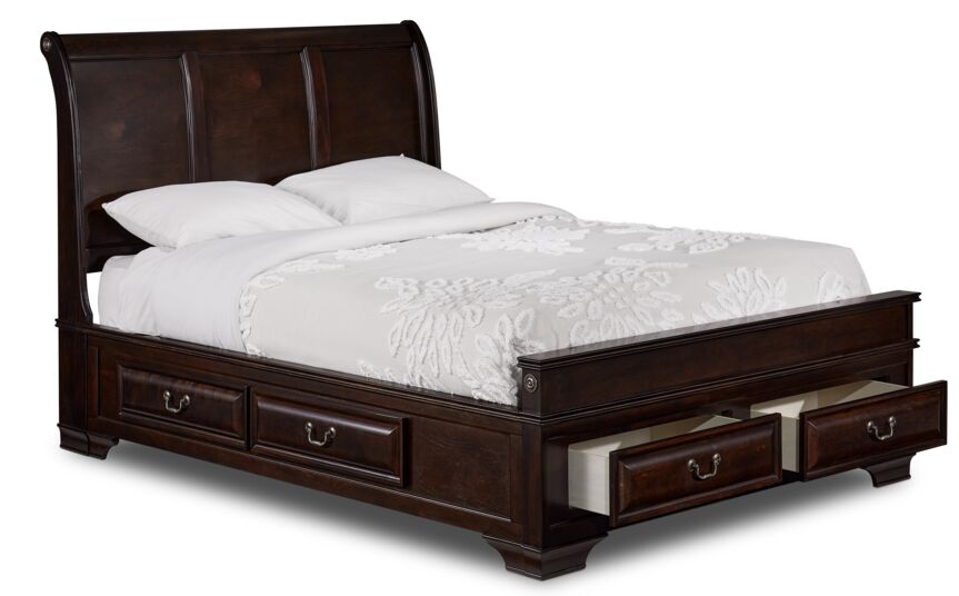 Louis 3-Piece King Storage Bed - Cherry