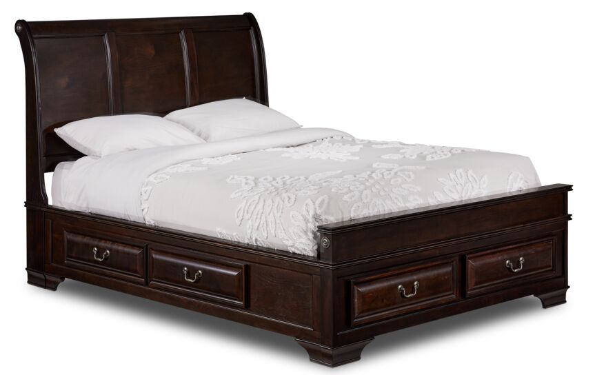Louis 3-Piece King Storage Bed - Cherry