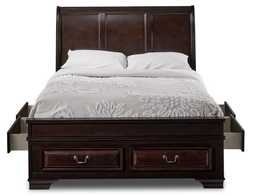 Louis 3-Piece King Storage Bed - Cherry