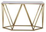 Lynn Sofa Table - Marble and Gold