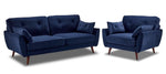 Mallory Sofa and Chair Set- Blue