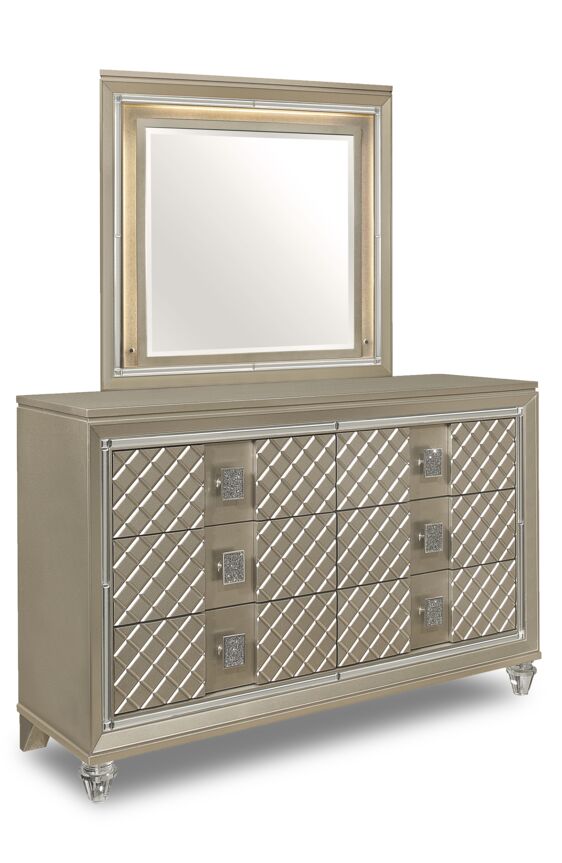 Meera 6-Piece Twin Bedroom Package - Champagne