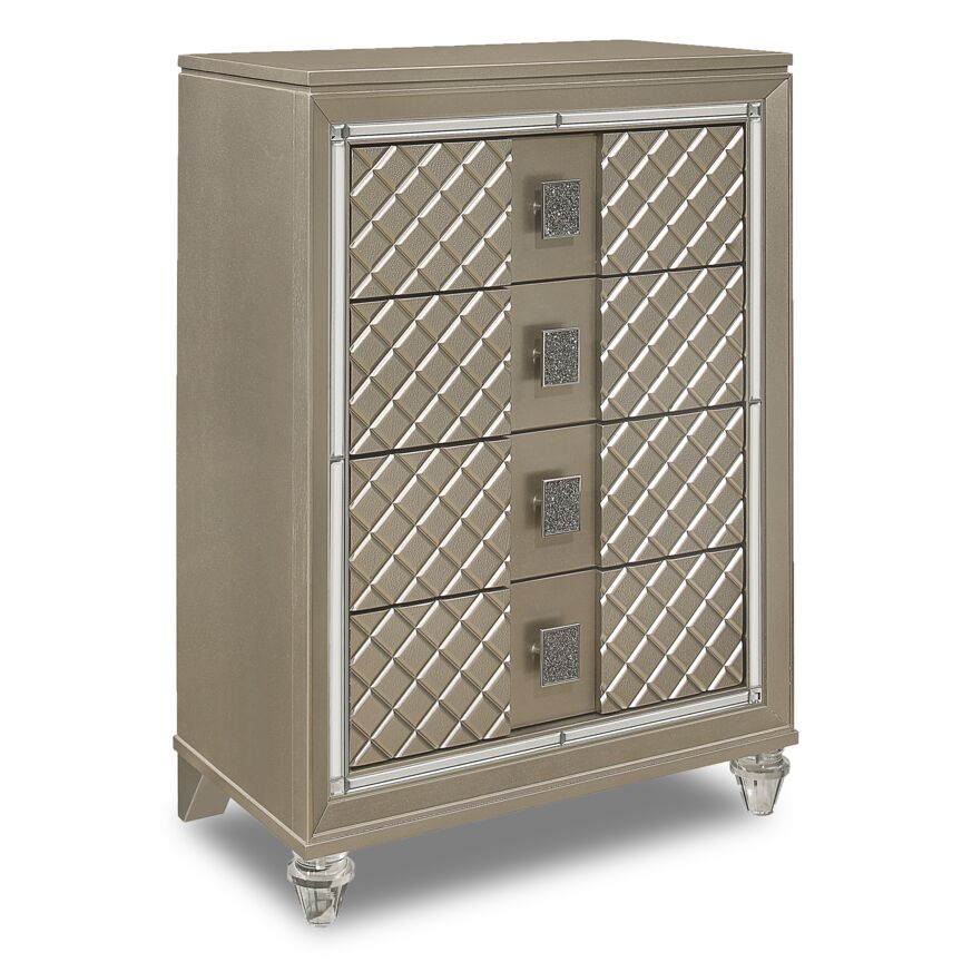 Meera 5-Piece Twin Bedroom Package - Champagne