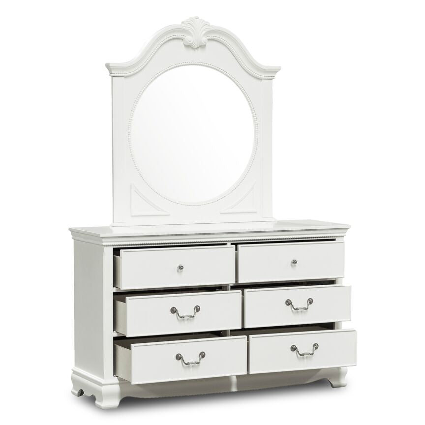 Melanie 6 Drawer Dresser - White