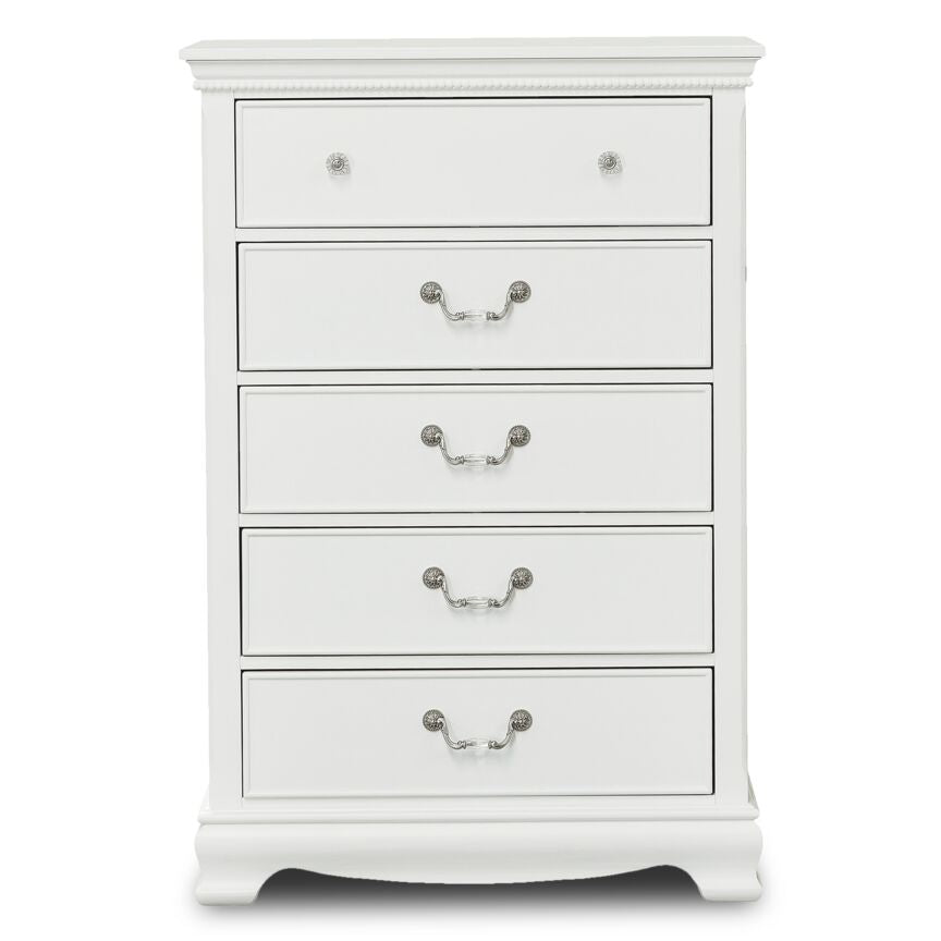 Melanie 5 Drawer Chest - White
