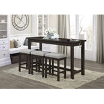 Nova 4-Piece Counter-Height Dining Set - Espresso and Grey