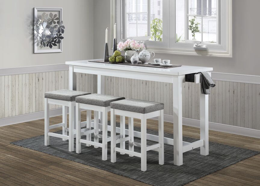 Nova 4-Piece Counter-Height Dining Set - White and Grey