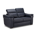 Orlando-Ray Leather Loveseat-Blue