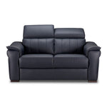 Orlando-Ray Leather Loveseat-Blue