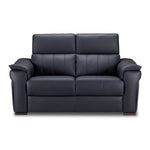 Orlando-Ray Leather Loveseat-Blue