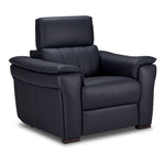 Orlando-Ray Leather Sofa, Loveseat and Chair Set-Blue