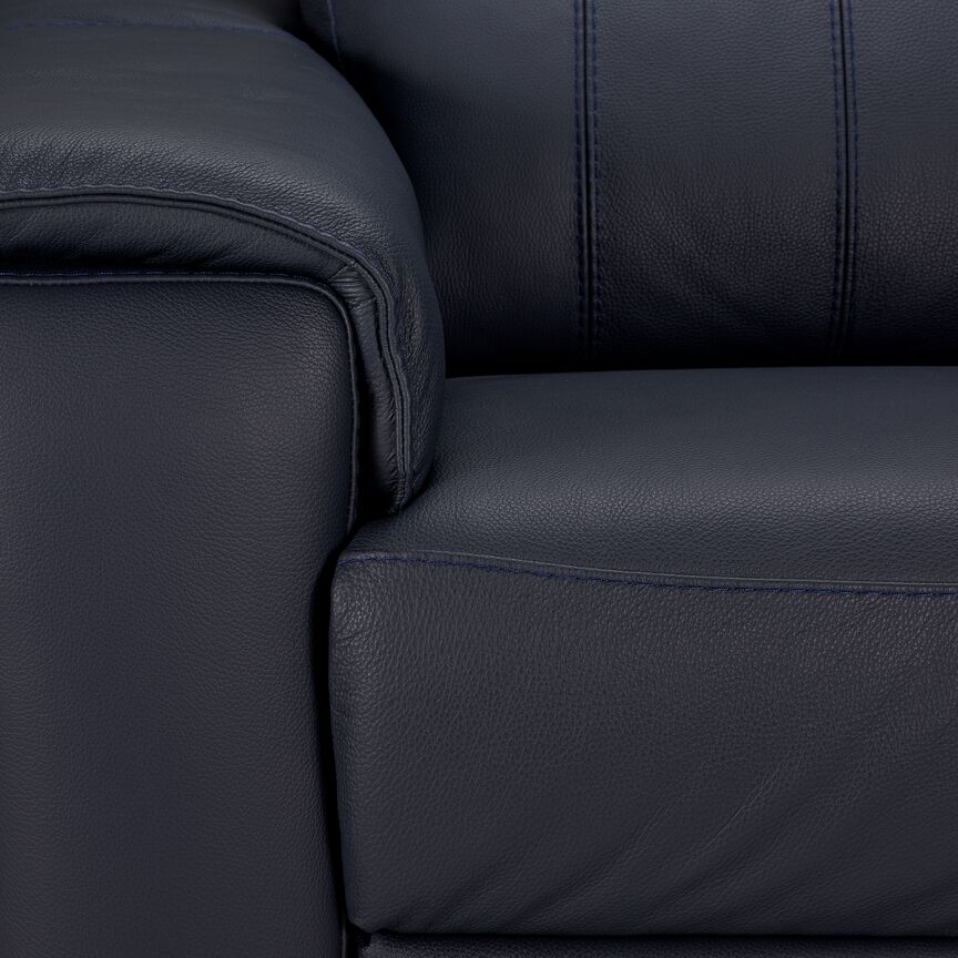Orlando-Ray Leather Sofa and Loveseat Set-Blue