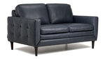 Oscar Leather Loveseat-Blue