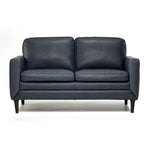 Oscar Leather Loveseat-Blue