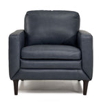 Oscar Leather Chair-Blue