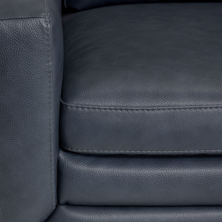 Oscar Leather Loveseat-Blue