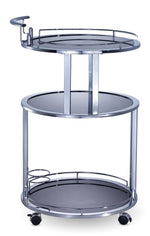 Otero Bar Cart - Chrome, Black