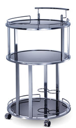 Otero Bar Cart - Chrome, Black
