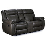 Plaza Reclining Leather Sofa and Loveseat Set - Grey