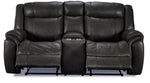 Plaza Reclining Leather Sofa, Loveseat and Rocker Recliner Set - Grey
