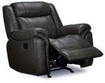 Plaza Reclining Leather Sofa and Rocker Recliner Set - Grey