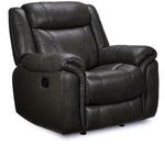 Plaza Reclining Leather Sofa and Rocker Recliner Set - Grey