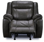 Plaza Reclining Leather Sofa and Rocker Recliner Set - Grey