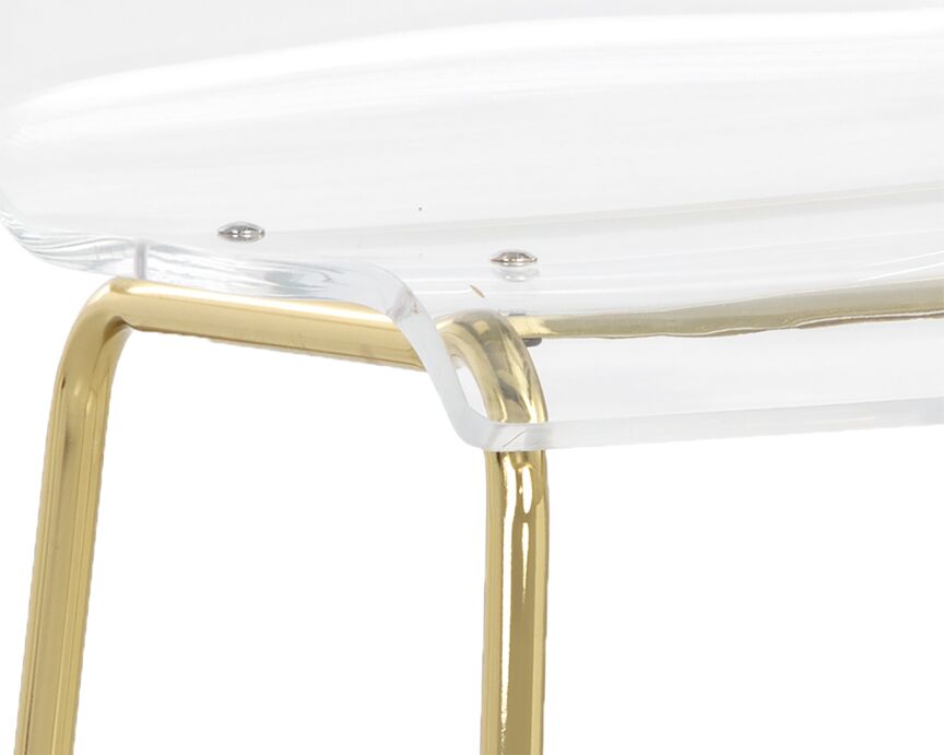 Ria Bar Height Stool - Clear, Gold
