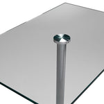 Roxanne Rectangular Dining Table Counter Height - Glass, Chrome