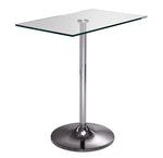 Roxanne 3-Piece Rectangular Dining Set Counter Height - Glass, Chrome, White