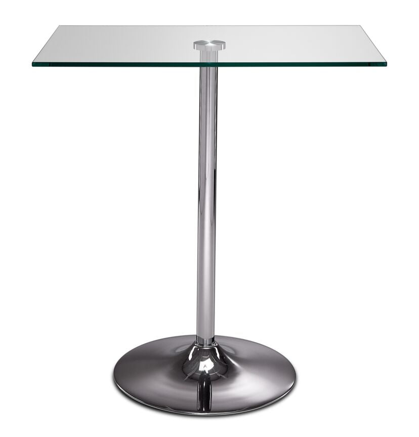 Roxanne Rectangular Dining Table Counter Height - Glass, Chrome