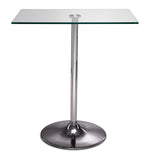 Roxanne Rectangular Dining Table Counter Height - Glass, Chrome