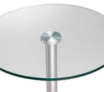Roxanne Round Dining Counter-Height Table- Glass, Chrome