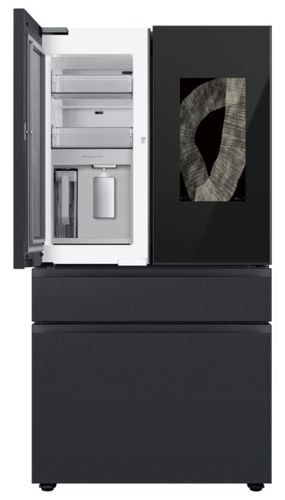Samsung Matte Black Steel BESPOKE 36" 4-Door French-Door Refrigerator with Beverage Center and FamilyHub (28.6 cu.ft.) - RF29BB89008MAC