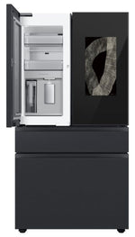 Samsung Matte Black Steel BESPOKE 36" 4-Door French-Door Refrigerator with Beverage Center and FamilyHub (28.6 cu.ft.) - RF29BB89008MAC
