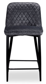 Senna Counter Height Stool - Charcoal, Black
