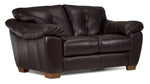 Sloane Leather Sofa and Loveseat Set- Chocolate