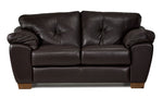 Sloane Leather Loveseat- Chocolate