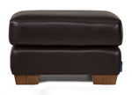 Sloane Leather Ottoman- Chocolate