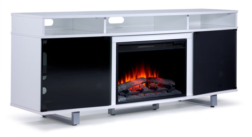 Sorenson Fireplace TV Stand - White