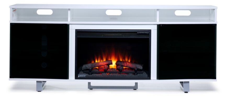 Sorenson Fireplace TV Stand - White