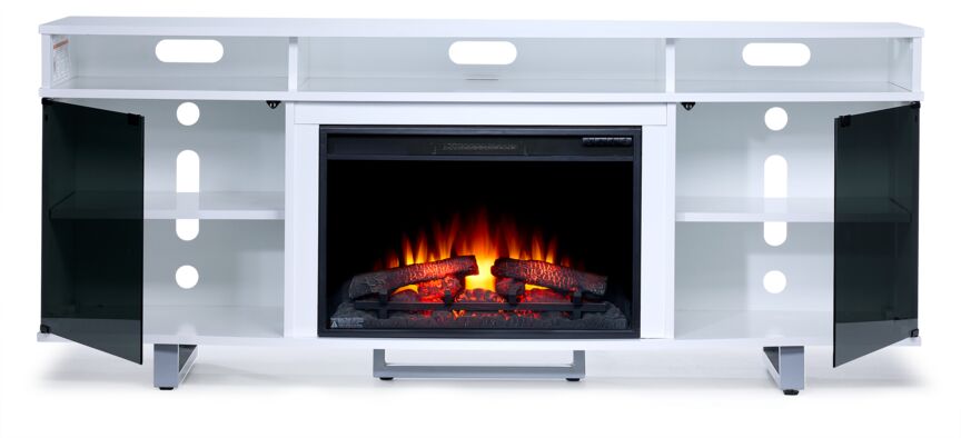 Sorenson Fireplace TV Stand - White