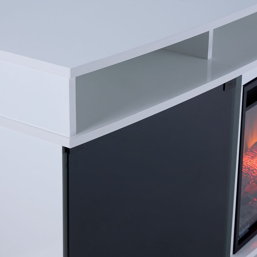Sorenson Fireplace TV Stand - White