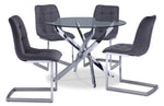 Tina II 5-Piece Dining Set - Grey