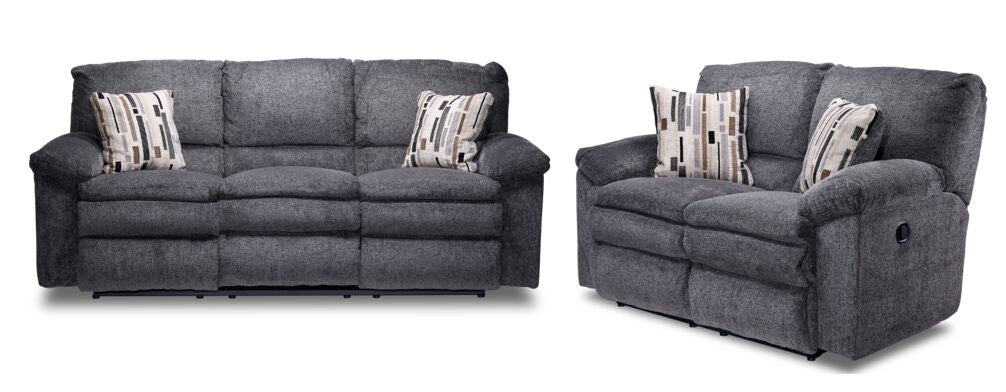Tosh Reclining Sofa and Loveseat-Pewter