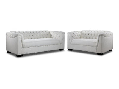 Veronica 2 Pc. Living Room Package w/ Loveseat - Cream